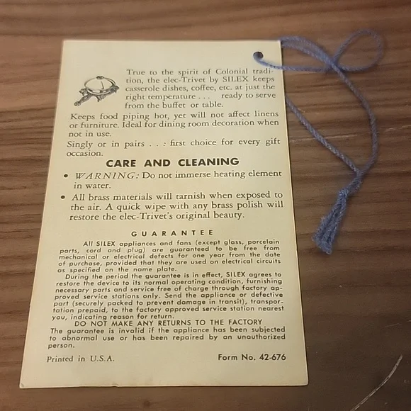 Vintage Elec Trivet by Silex - Picture 3 of 16